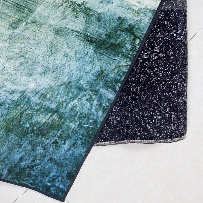 Великий килим 200x300 см для вітальні, дитячої, блакитно-зелений, сучасний, абстрактний, з антиковзаючою основою