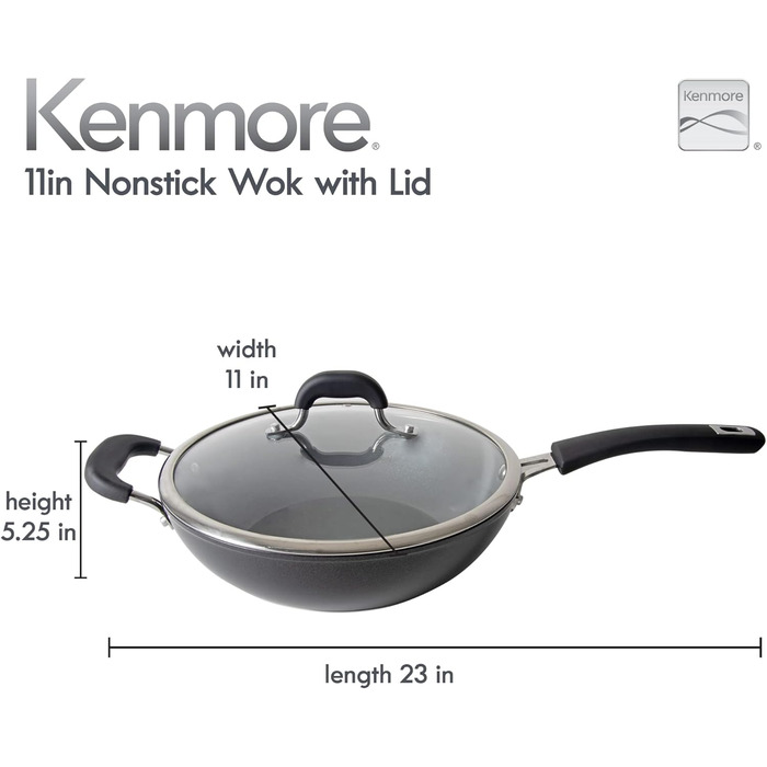 Набір посуду Kenmore 126369.1 з антипригарним покриттям, блакитний (вок 28 см)