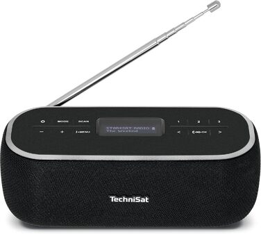 TechniSat DIGITRADIO BT 1: Портативна Bluetooth колонка з DAB+ радіо, годинник, будильник, USB-C, чорна