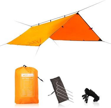 DD Plane - намет-тент 3x3 м, легкий, багатофункціональний та міцний, Coyote Brown (Sunset Orange)