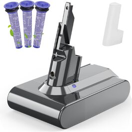 Запасний акумулятор 6000mAh для пилососів Dyson V7, SV11 Animal, Fluffy, Absolute, Trigger, Motorhead Pro, Car+Boat. З 3 фільтрами.