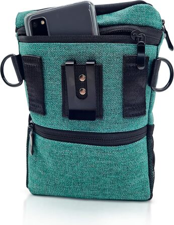 Преміум сумка для ласощів для собак - ідеальна для виховання та дресирування. Функціональна, практична, багато місця та з дозатором кульок для прибирання (зелена)