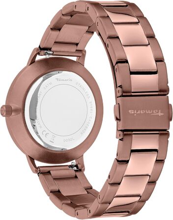 Жіночий годинник Tamaris – простий, круглий годинник з коричневим браслетом, діаметр 36 мм