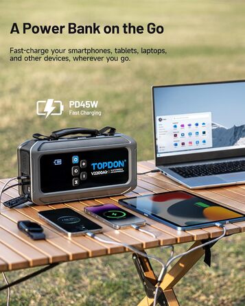 TOPDON V2200Air: Портативний стартер та компресор для авто (2200A, 150PSI)