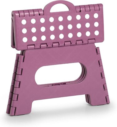 Складний стілець Zeller 13037 Premium, пластиковий, розкладний, витримує до 150 кг, сертифікат TÜV, розмір 35x28x22 см, колір Ягода