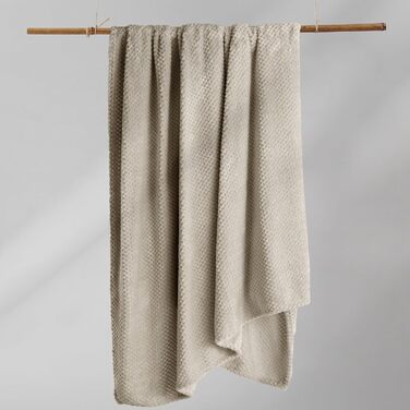 Плед DecoKing 70x150 см, кавовий, мікрофібра, теплий та м'який, скандинавський стиль