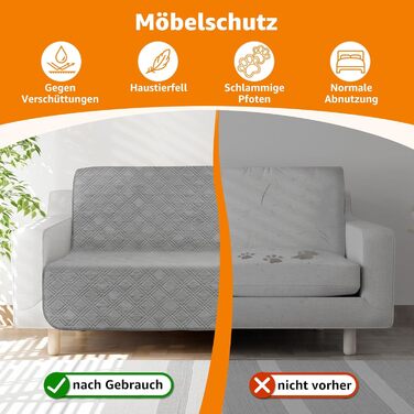 Водонепроникний килимок для собак Pick for Life 208x208 см - захист дивану та ліжка. Миючий килимок для великих та маленьких собак, сірий