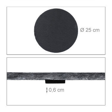 Relaxdays Set of 6 Round Slate Plates