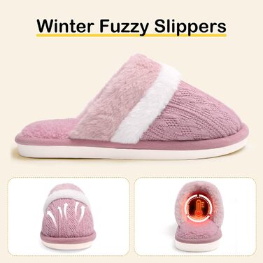 Xnova жіночі халапи-домашні тапочки з плюшу, м'які, зручні, з піною пам'яті, антиковзаючі, теплі зимові халапи (рожеві, 42/43 EU)