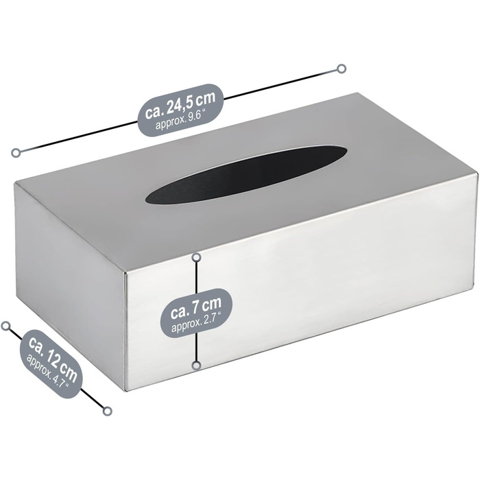 Коробка для серветок з нержавіючої сталі Com-Four® - настінний диспенсер для серветок (сріблястий)