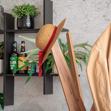 Emma, Coat Rack, Rustic Oak, Made In Italy
