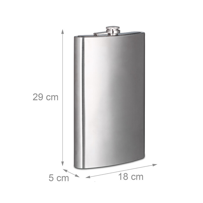 Relaxdays Hip Flask XXL 1.8л з нержавіючої сталі