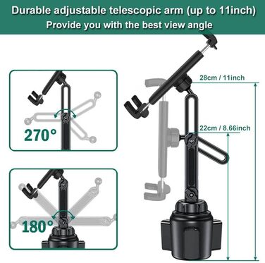 Утримувач для телефону та планшета в автомобіль - тримач для iPad, Samsung Tab, Kindle Fire, iPhone