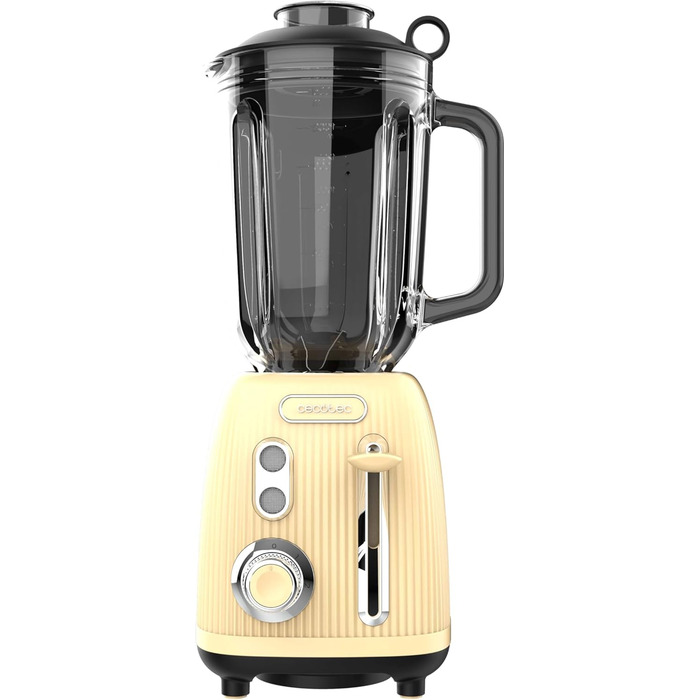 Cecotec Retro Power Stand Mixer - Black Titanium Finish, 1200W, 1.5L, 2-Speed, Green/Yellow Vintage Design