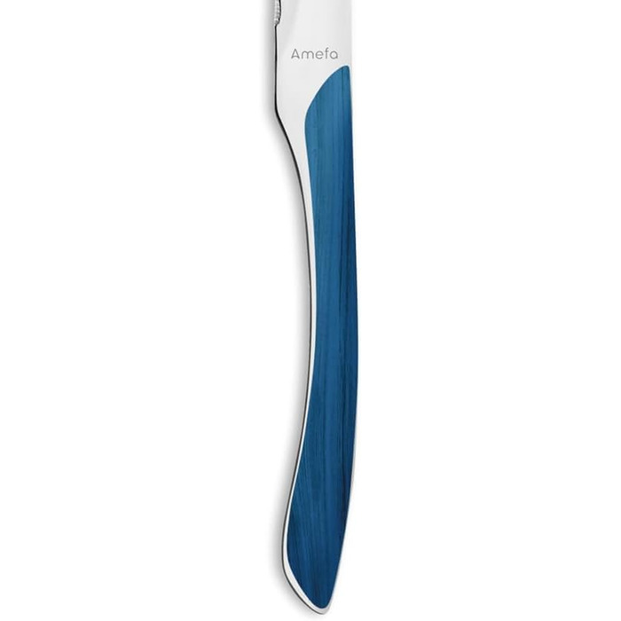Amefa ECLAT Cutlery Set NATURE Blue Wood-Look Dining Cutlery 24-Piece for 6 People Stainless Steel, Rust-Proof, Plastic Grip Shells with Wood-Look, Dishwasher-Safe Cutlery Set for 6 People