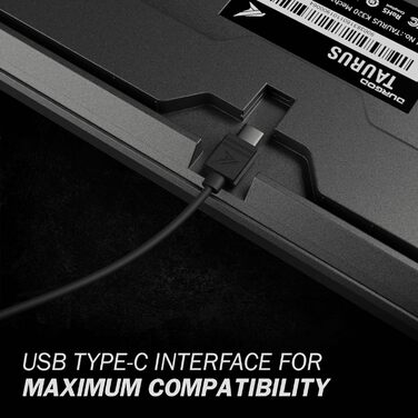 Механічна клавіатура DURGOD Taurus K320 TKL | 87 клавіш | USB-C | PBT кейкапи | Програмовані клавіші | NKRO | Windows & Mac (Space Grey, Cherry Clear)