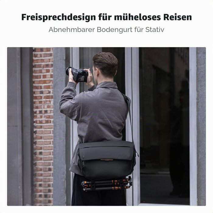 Сумка для фототехніки K&F Concept 15L, водовідштовхуюча сумка для камери та аксесуарів (Чорна)