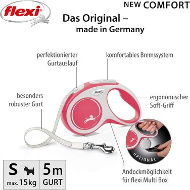 Flexi Comfort L рулетка для собак до 50 кг, 8 м, червона