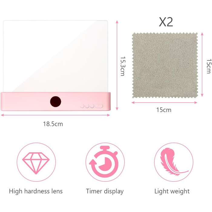 Світлодіодна плоска лампа для читання книг HOTUT Lightwedge, портативна LED-підсвітка сторінок для ліжка з захистом очей, рожева