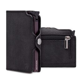 BEWMER Преміум картхолдер/візитниця | RFID захист від копіювання | Чоловіча та жіноча модель (Чорний)