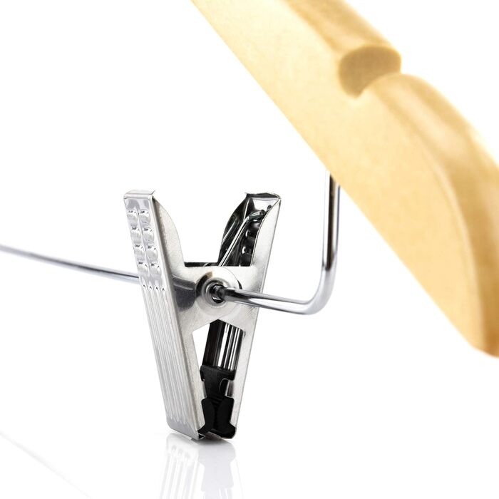 10 дерев'яних вішалок для одягу з кліпсами, натуральні кольори, 45 см - Hangerworld