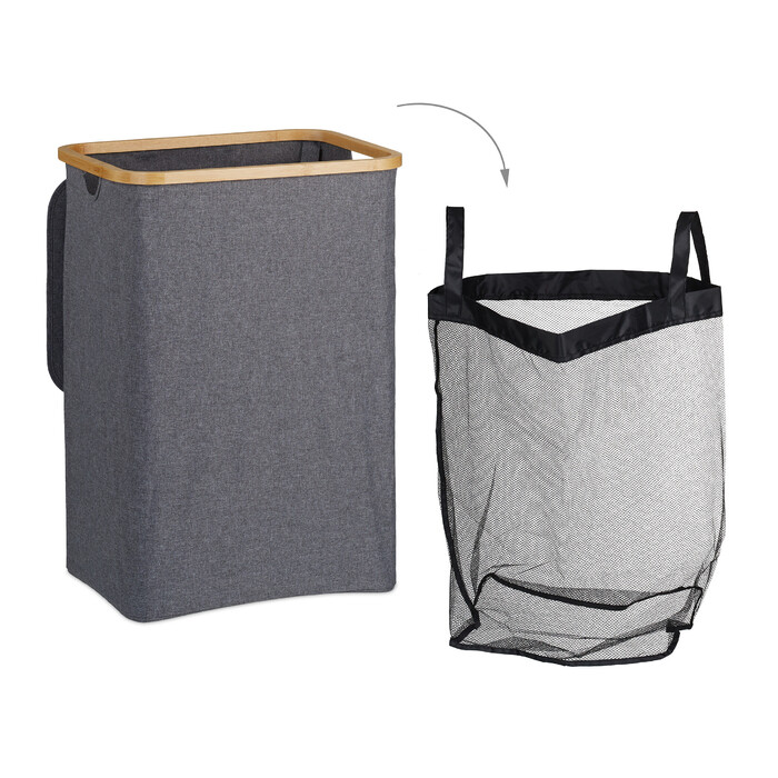 Relaxdays Laundry Basket with Lid, 100 l