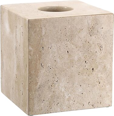 SUMNACON Travertine Tissue Box Cover Square, Tissue Cube Boxes for Home, Toilet Paper Holder Paper Holder Paper Napkin Box for Living Room Dining Room Office Hotel Restaurant Square