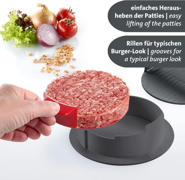 Westmark Hamburgermaker VARIO PLUS – прес для бургерів з регулюванням розміру, ABS, Ø 11 см