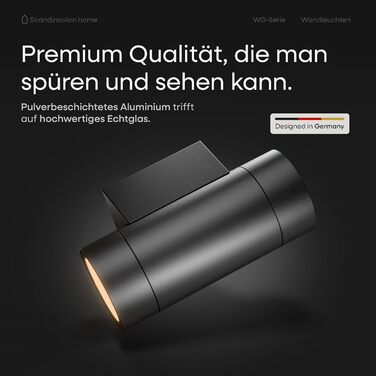 LED-стінна лампа для дому в скандинавському стилі, Aussen & Innen, регулювання яскравості, IP65, 230V, 6W, тепле біле світло 3000K, 700lm, зовнішня лампа на стіну, зовнішня лампа, внутрішня лампа, зовнішнє освітлення фасаду, настінна лампа (серія Wg, Антр