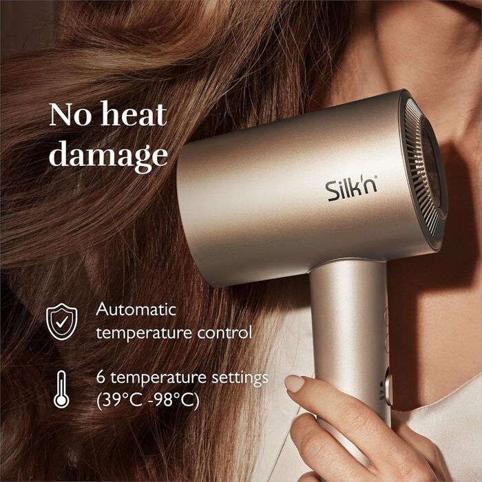 Фен Silk'n SilkyAir Pro з безщітковим мотором та іонізацією - преміум якість, колір шампань