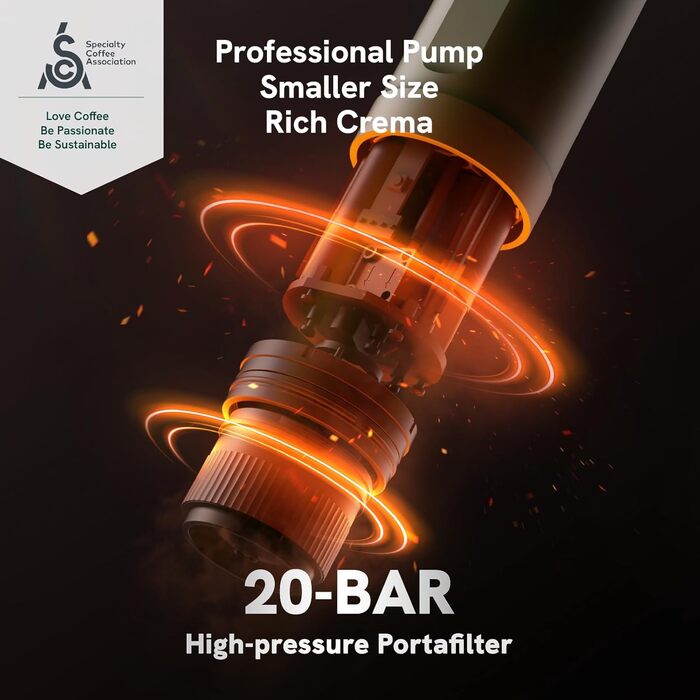 Outin Nano Portable Electric Espresso Machine, Camping Coffee Maker, Self-Heating with USB-C, Compatible with Ground Coffee & Nespresso Capsules, Space Gray