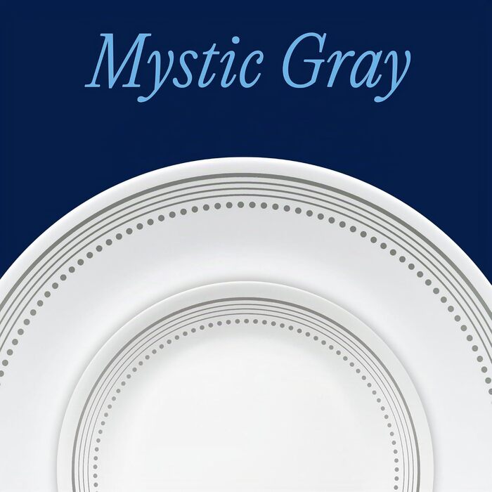 Сервіз столовий Corelle Mystic Gray на 6 осіб, 18 предметів, скло, сірий колір, стійкий до сколів