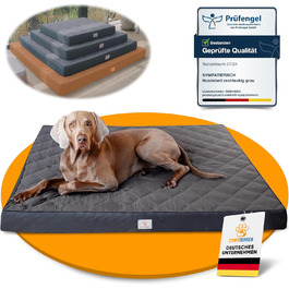 Orthopedic Dog Bed [Waterproof] - Your Furry Friend's New Favorite Dog Mat, Non-Slip Dog Cushion, Dog Basket, Dog Bed, Washable Cover | Small to Large Dogs | 90x80x8 cm (XL (130x120x9cm))