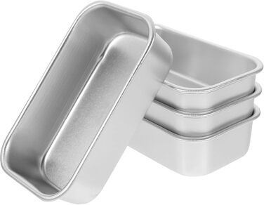 YARNOW 4-Pack Mini Loaf Pans Non-Stick Mini Loaf Baking Pans Cake Pans Rectangular Bread Loaf Baking Sheets for Cakes, Bread, Meatloaf, Quiche (Silver)