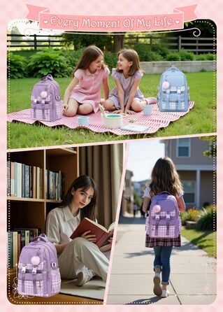 Стильний рюкзак для підліток та жінок: легкий, для ноутбука, на кожен день, у подорожі, для коледжу та роботи (фіолетовий)