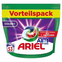 Капсули для прання кольорових речей Ariel All-in-1 PODS Color+, рідкий засіб для прання, 53 шт