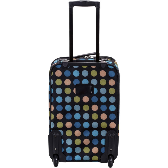 Набір валіз Rockland Polka Softside, 4 шт. (14/19/24/28 дюймів), м'який матеріал, синій принт у горошок