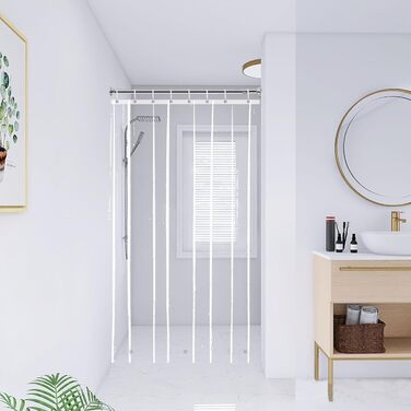 Прозорий душовий завіс YISURE 120x200 см з магнітами, водонепроникний, для ванни