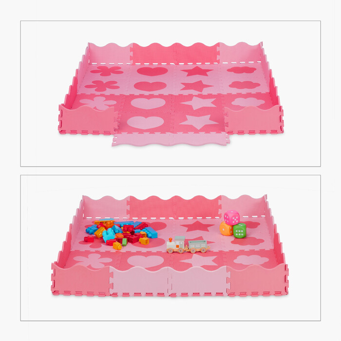 Relaxdays 52-piece puzzle mat with border and motifs