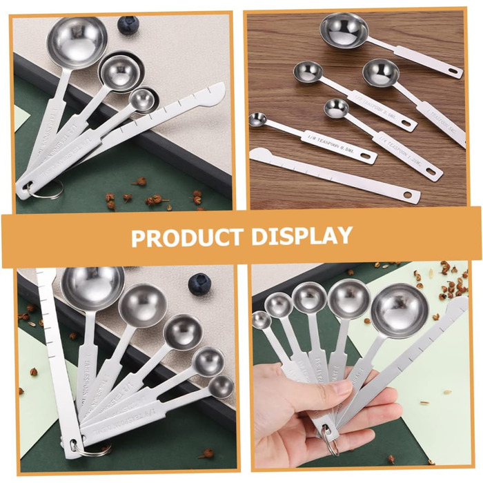 4-piece measuring spoon set for baking, tablespoons, measuring spoons, kitchen measuring cups for liquids, teaspoons, measuring spoons, tablespoons, measuring cups, set, beans.