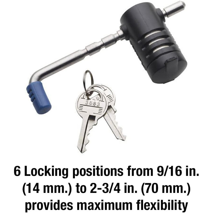 Замок для причепа Master Lock 2847DAT, регульований, нержавіюча сталь, антивандальний замок для зчеплення