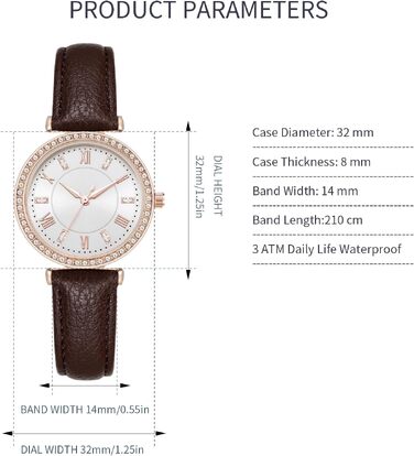 Жіночий класичний годинник NUOVO з кварцовим механізмом, безелем зі стразами та кристалами, коричневий