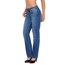 Джинси жіночі ESRA Straight Jeans - висока талія, прямі, еластичні, великі розміри (G6 34 J150)