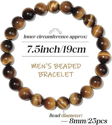Чоловічий браслет з кульок, набір 4 шт., 6/8 мм, браслет з обсидіану, подарунок для батька, друга, брата, ручної роботи