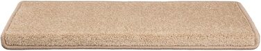 Casa Pura Dynasty Velour Non-Slip Stair Treads - 15 Piece Set - Indoor Carpet for Stairs - Brown