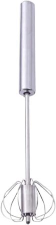 1 x semi-automatic stainless steel whisk, manual whisk, self-rotating cream beater, kitchen helper, tools (L)