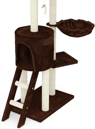 Дерев'яний кігтеточка для котів Beltom® Kratzbaum, 140 см - ігровий комплекс для котів, колір: коричневий