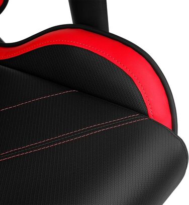 Професійне ігрове крісло DRIFT GAMING DR350 ергономічне, з 4D-підлокітниками, подушками під поперек та шию, нахил 135°, безшумні колеса, чорно-червоне