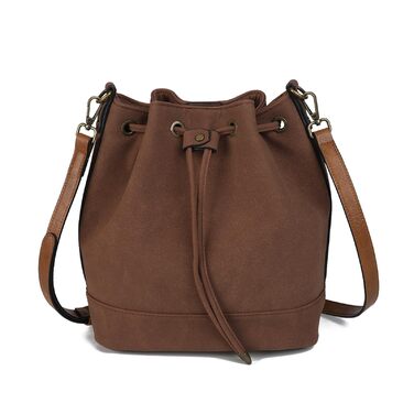 Сумка жіноча AFKOMST через плече, велика м'яка сумка-шопер з двома ременями (темно-коричнева)