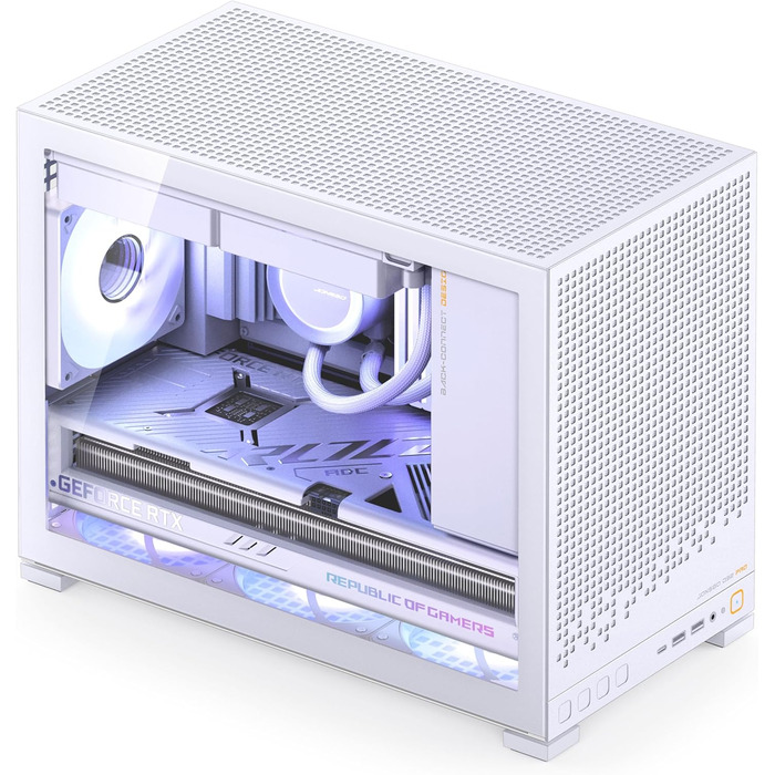 Корпус для ПК Jonsbo D32 PRO білий – компактний mATX з підключенням ззаду, скляна панель, фільтри проти пилу та висока продуктивність охолодження